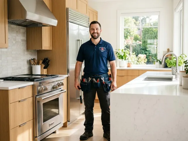 Appliance Repair Hero technician after an appliance repair in a Texas home